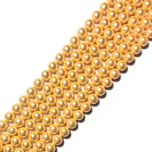 2 Strands/lot 10mm Yellow Round Pearls Pearls Charms Beads Beyond