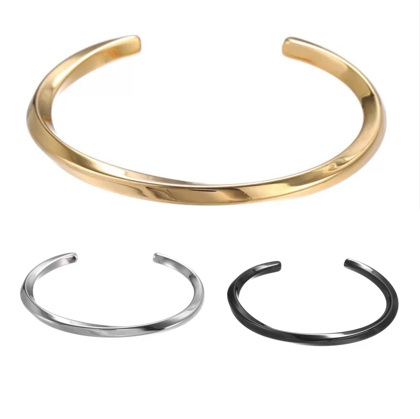 5pcs/lot Stainless Steel Open Bangle for Women & Men Mix Colors Women & Men Bracelets Charms Beads Beyond