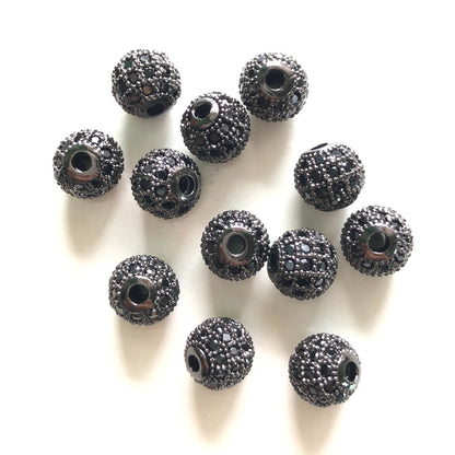 20pcs/lot 8mm Black CZ Paved Ball Spacers Black CZ Paved Spacers 8mm Beads Ball Beads Charms Beads Beyond