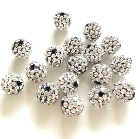 50-100pcs/lot 10mm Clear Rhinestone Black Clay Disco Ball Beads Clay Beads Charms Beads Beyond