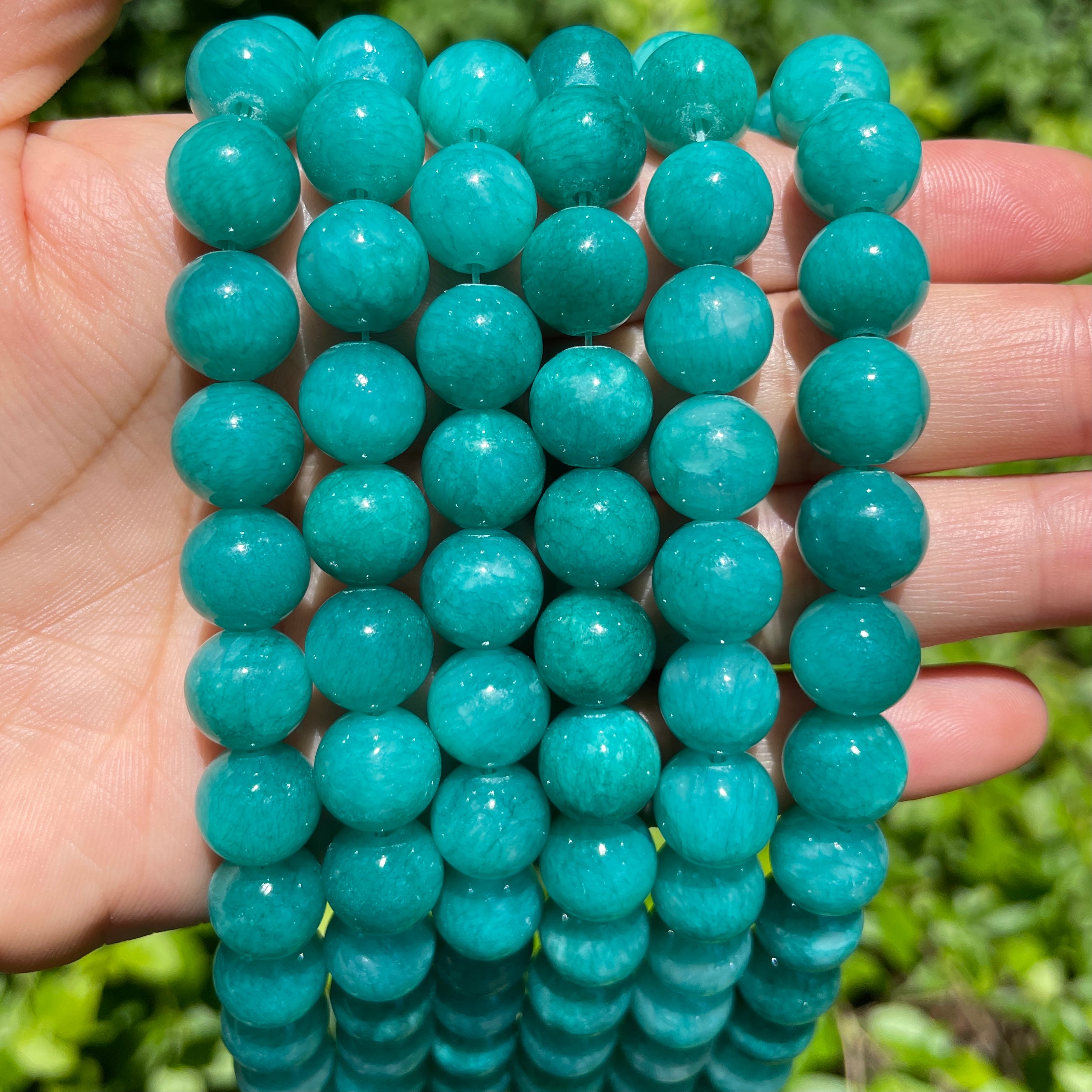 2 strands of turquoise and 2 strands high quality of jade