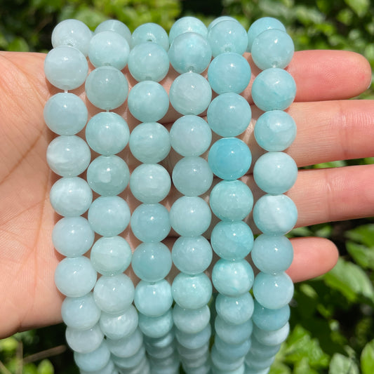 2 Strands/lot 10mm Light Blue Jade Round Stone Beads Stone Beads New Beads Arrivals Round Jade Beads Charms Beads Beyond