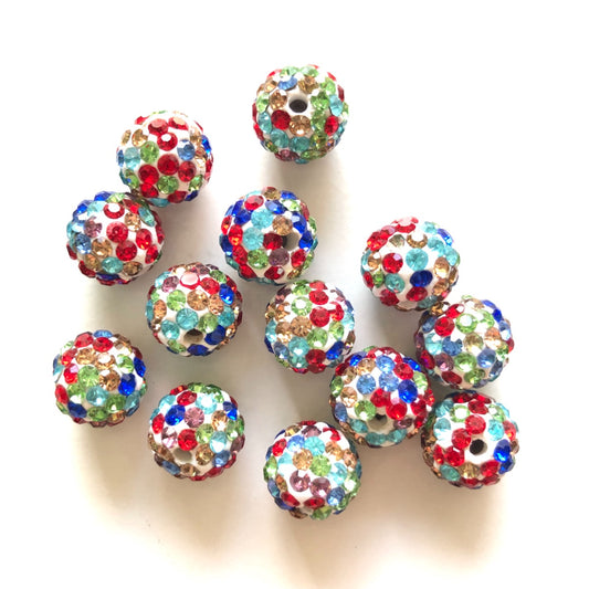 50-100pcs/lot 10mm Multicolor Rhinestone White Clay Disco Ball Beads Clay Beads Charms Beads Beyond