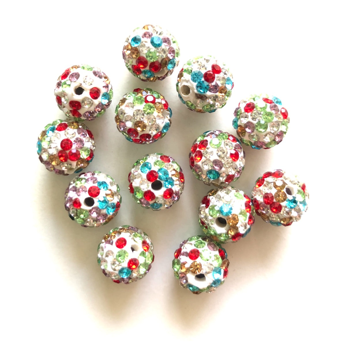 50-100pcs/lot 10mm Multicolor Rhinestone Clay Disco Ball Beads Clay Beads Charms Beads Beyond