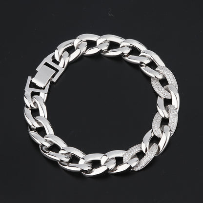 3pcs/lot CZ Pave Chain Link Bracelet 3 Silver Women Bracelets Charms Beads Beyond