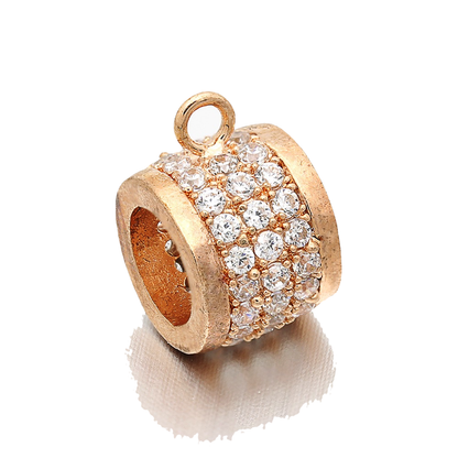 20pcs/lot 12*7mm CZ Paved Bail Spacers Rose Gold CZ Paved Spacers Bail Beads Charms Beads Beyond