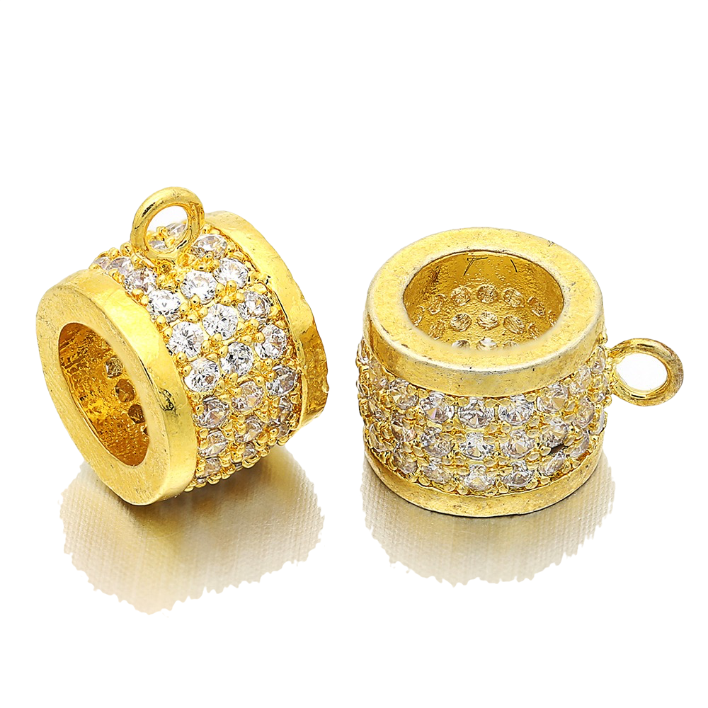 20pcs/lot 12*7mm CZ Paved Bail Spacers CZ Paved Spacers Bail Beads Charms Beads Beyond