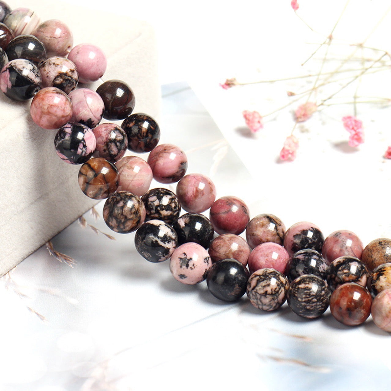 2 Strands/lot 10mm Black Lace Rhodonite Stone Round Beads Stone Beads New Beads Arrivals Other Stone Beads Charms Beads Beyond