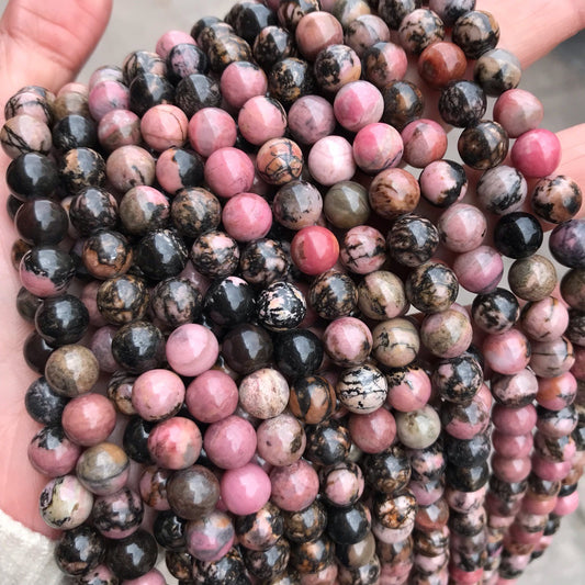 2 Strands/lot 10mm Black Lace Rhodonite Stone Round Beads Stone Beads New Beads Arrivals Other Stone Beads Charms Beads Beyond