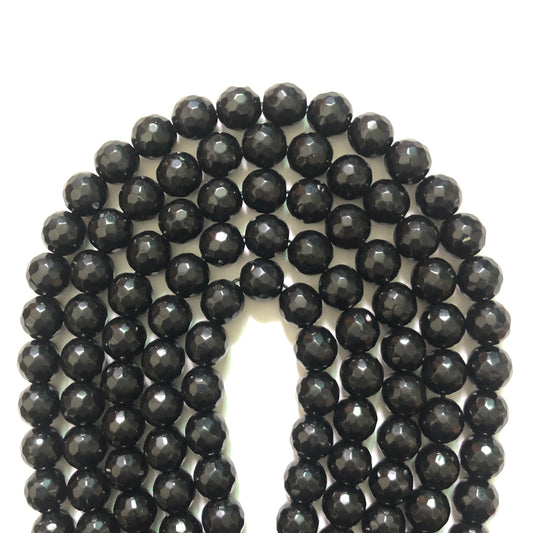 2 Strands/lot 10mm/ 12mm Faceted Black Onyx Stone Beads 10mm Stone Beads 12mm Stone Beads Faceted Agate Beads Charms Beads Beyond