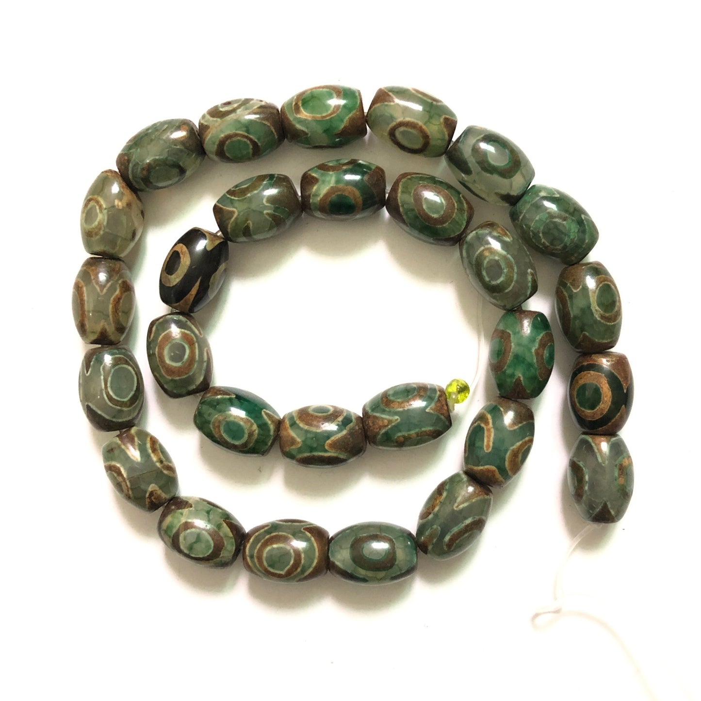 1 Full Strands 14mm-18mm Tibetan Eye Dzi Agate Barrel Beads Style 4 Stone Beads Tibetan Beads Charms Beads Beyond