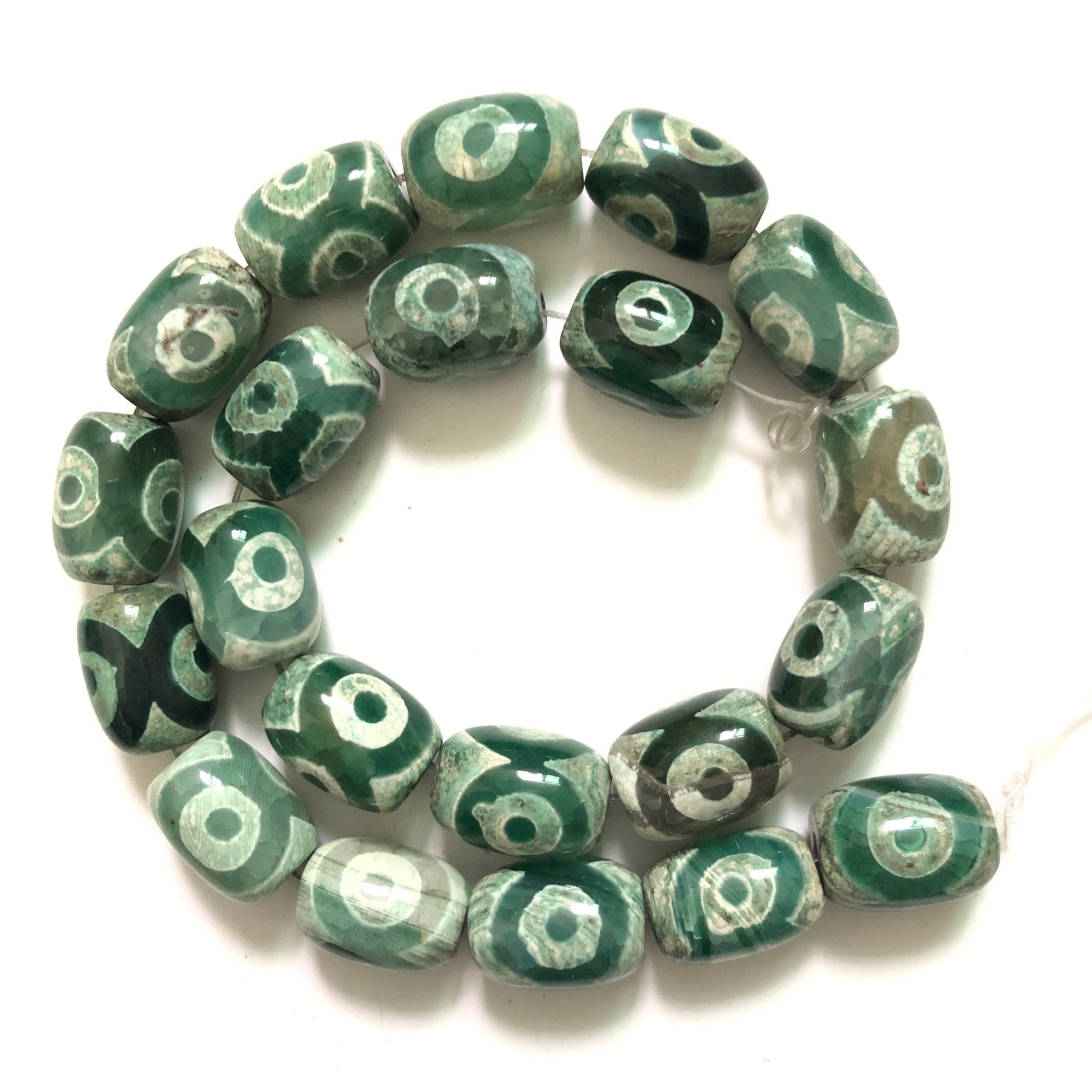 1 Full Strands 14mm-18mm Tibetan Eye Dzi Agate Barrel Beads Style 2 Stone Beads Tibetan Beads Charms Beads Beyond