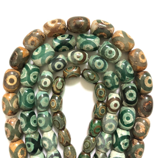 1 Full Strands 14mm-18mm Tibetan Eye Dzi Agate Barrel Beads Stone Beads Tibetan Beads Charms Beads Beyond