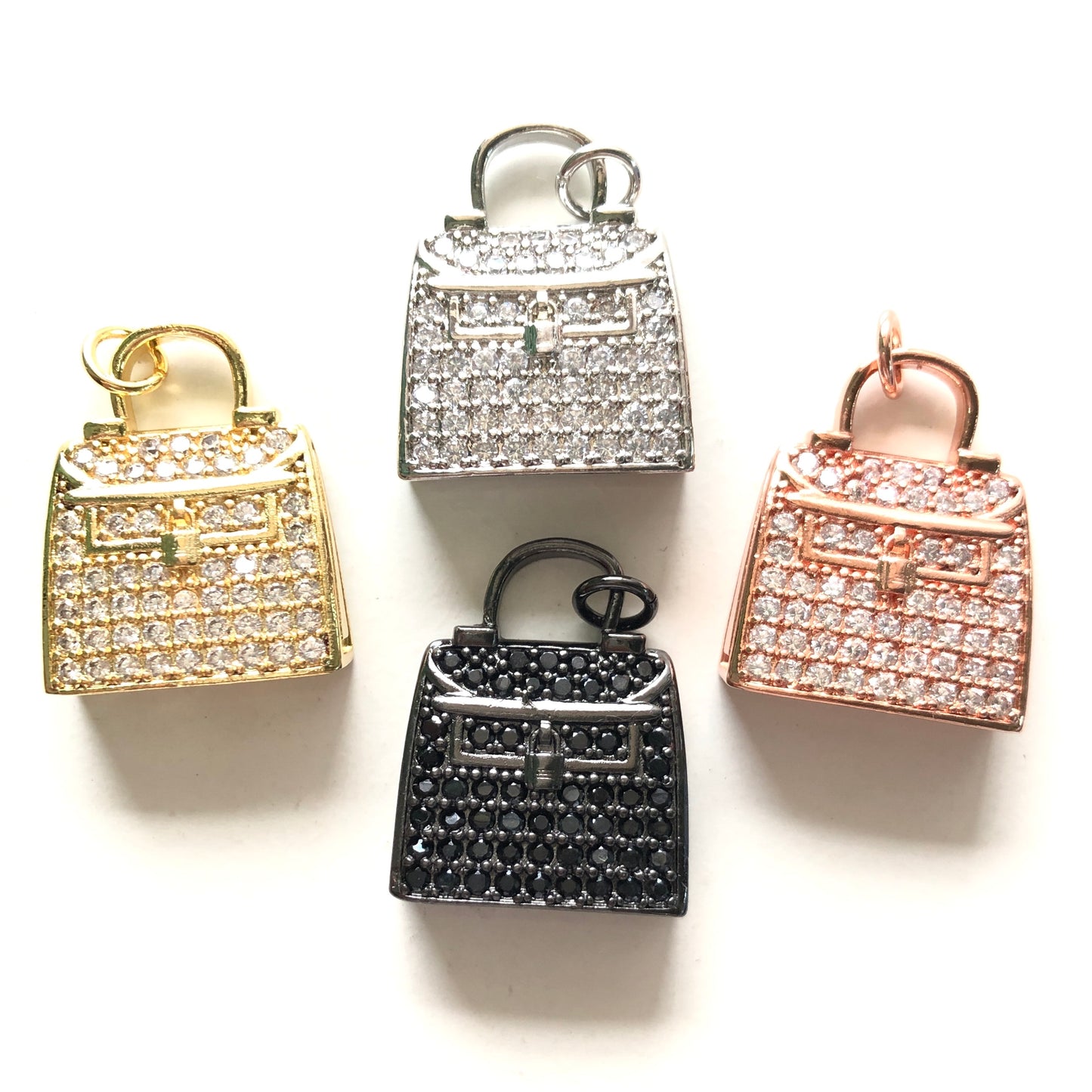 10pcs/lot 25*20mm CZ Paved Purse/Handbag Charms CZ Paved Charms Fashion Charms Beads Beyond