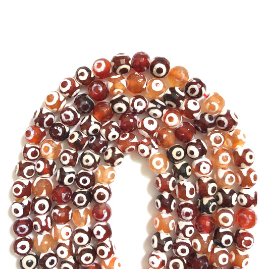 10mm Red Tibetan Eye Dzi Agate Faceted Stone Beads Stone Beads New Beads Arrivals Tibetan Beads Charms Beads Beyond