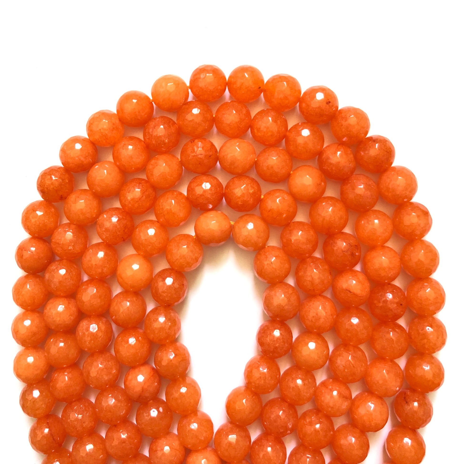 2 Strands/lot 10mm Orange Faceted Jade Stone Beads Stone Beads Faceted Jade Beads New Beads Arrivals Charms Beads Beyond