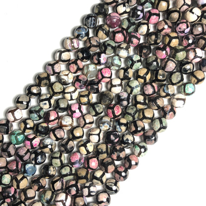 10mm Multicolor Football Tibetan Dzi Agate Faceted Stone Beads Stone Beads New Beads Arrivals Tibetan Beads Charms Beads Beyond