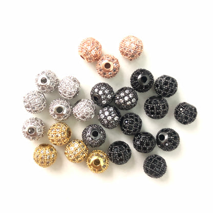 20pcs/lot 6mm Clear CZ Paved Ball Spacers Mix Color CZ Paved Spacers 6mm Beads Ball Beads Charms Beads Beyond