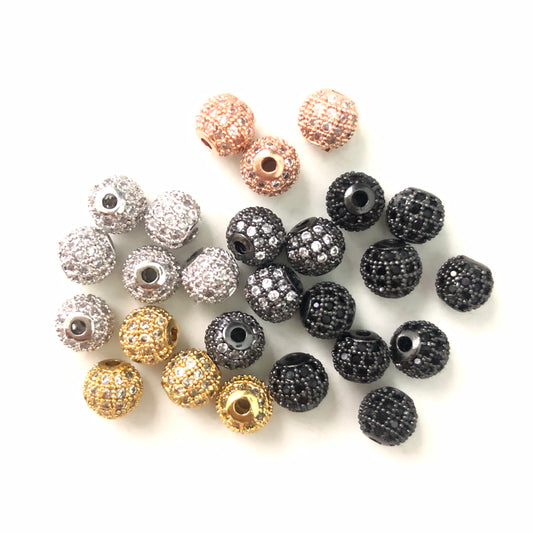 50pcs/lot 6mm CZ Paved Ball Spacers Mix Color Wholesale Charms Beads Beyond