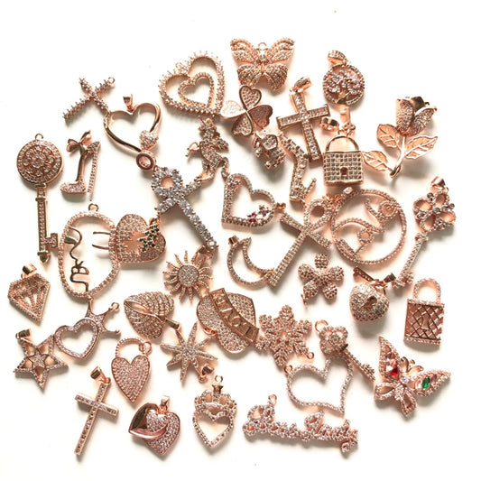 Cubic Zirconia Paved Barbie Girl Charms | Charms | Charms Beads Beyond Mix Colors