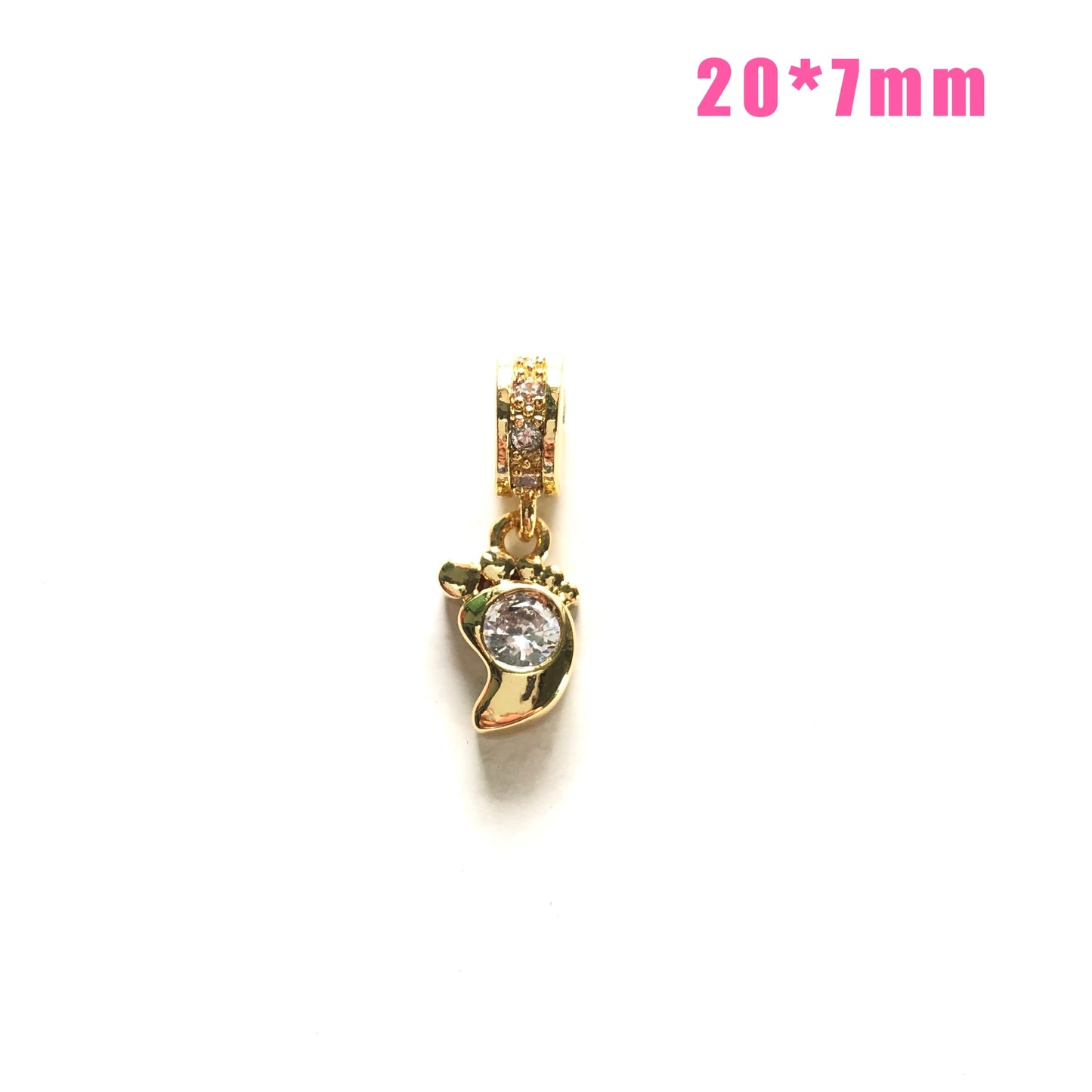 10pcs/lot Small Size CZ Paved Butterfly, Eye, Heart, Cross, Star, Moon Charms Foot CZ Paved Charms Small Sizes Charms Beads Beyond