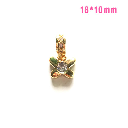 10pcs/lot Small Size CZ Paved Butterfly, Eye, Heart, Cross, Star, Moon Charms Butterfly CZ Paved Charms Small Sizes Charms Beads Beyond