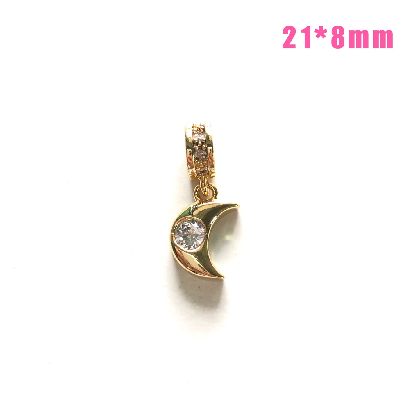 10pcs/lot Small Size CZ Paved Butterfly, Eye, Heart, Cross, Star, Moon Charms Moon CZ Paved Charms Small Sizes Charms Beads Beyond