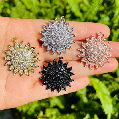 5-10pcs/lot 29mm CZ Paved Sun Charms Mix Colors CZ Paved Charms Large Sizes On Sale Sun Moon Stars Charms Beads Beyond