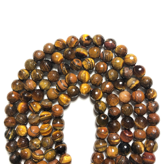2 strands/lot 10mm Brown Tiger Eye Faceted Stone Beads Stone Beads New Beads Arrivals Tiger Eye Beads Charms Beads Beyond