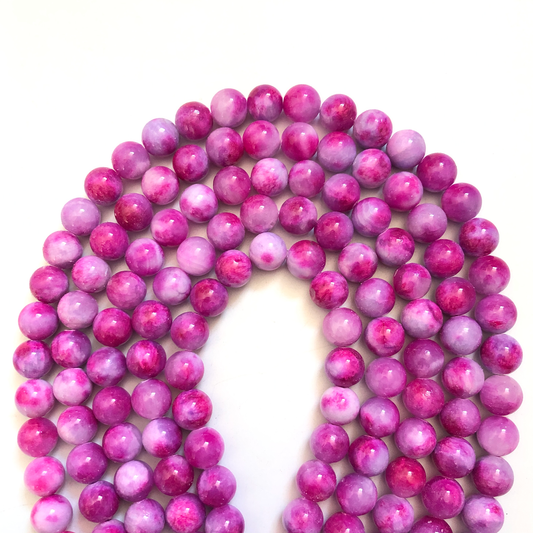 2 Strands/lot 10mm Hot Pink Fuchsia Jade Round Stone Beads Stone Beads New Beads Arrivals Round Jade Beads Charms Beads Beyond