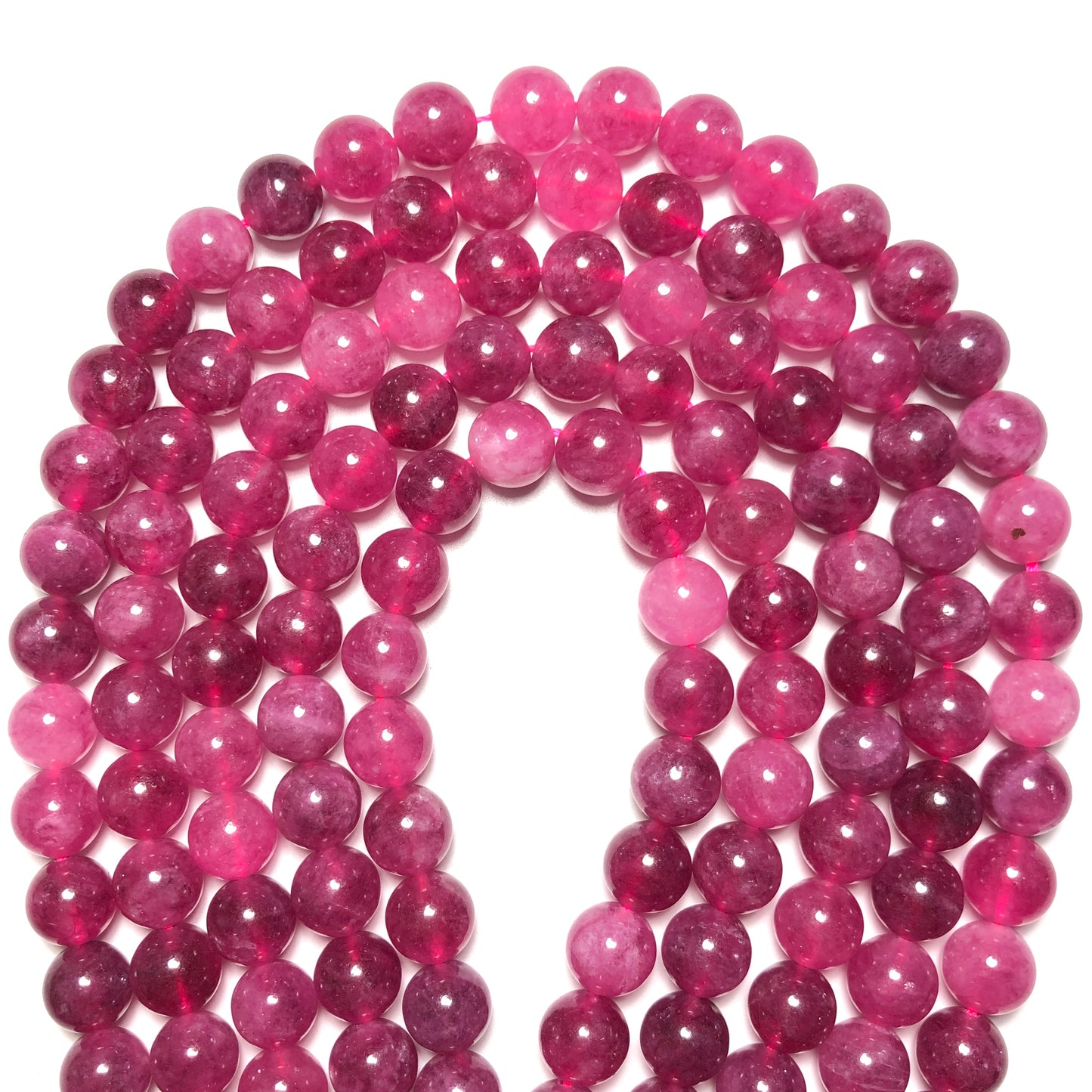 2 Strands/lot 10mm Multicolor Quartz Round Stone Beads Pink Tourmaline Stone Beads New Beads Arrivals Other Stone Beads Charms Beads Beyond
