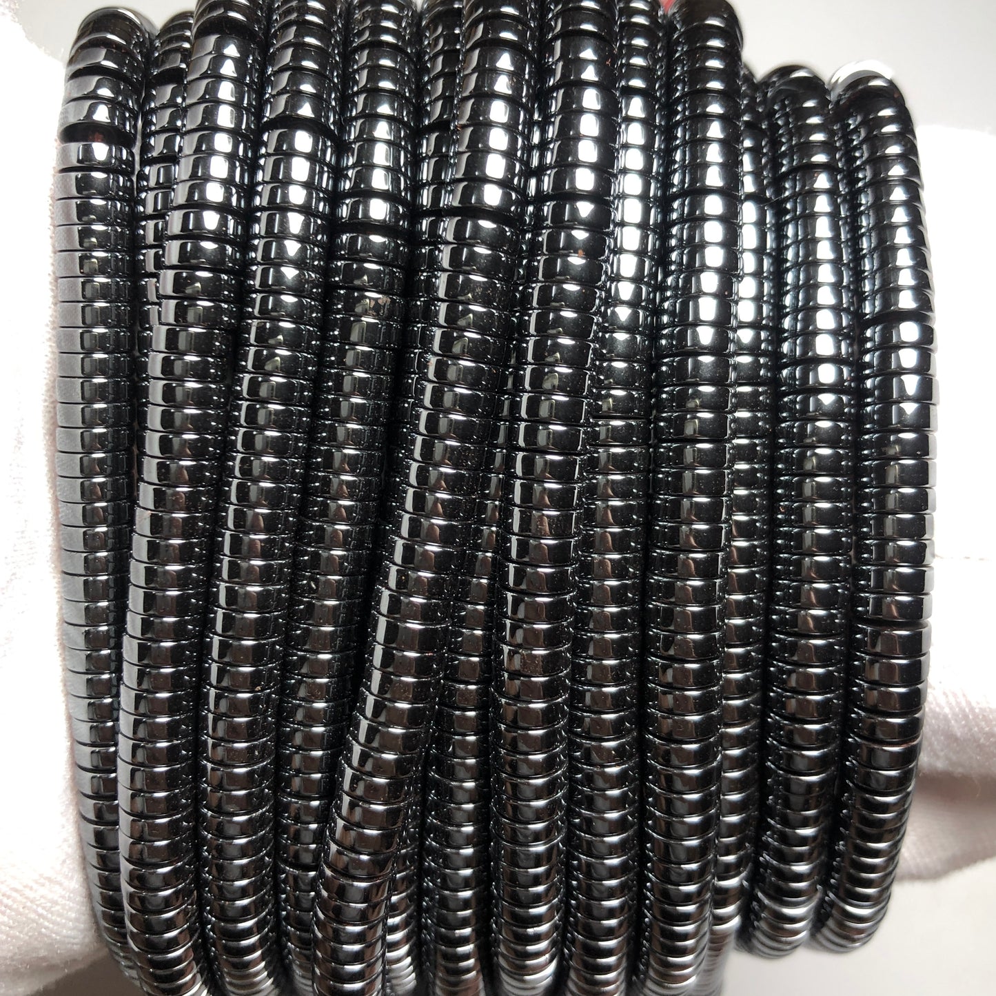 2 Strands/lot 6*2mm, 8*2mm Black Flat Round Hematite Stone Beads Stone Beads Hematite Beads New Beads Arrivals Charms Beads Beyond