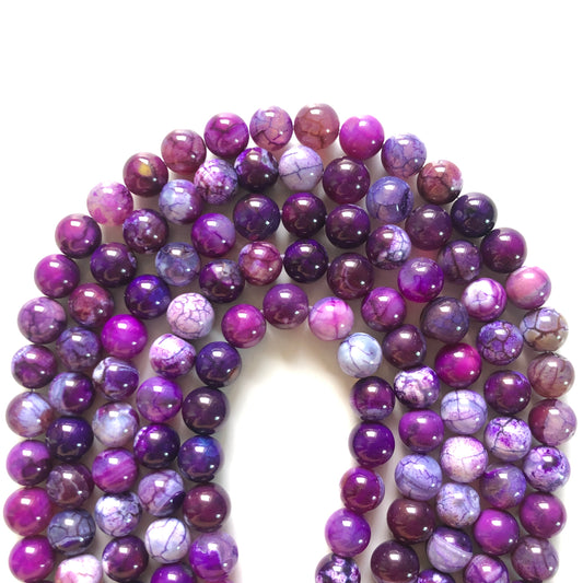 2 Strands/lot 10mm Purple Fire Agate Round Stone Beads Stone Beads New Beads Arrivals Round Agate Beads Charms Beads Beyond