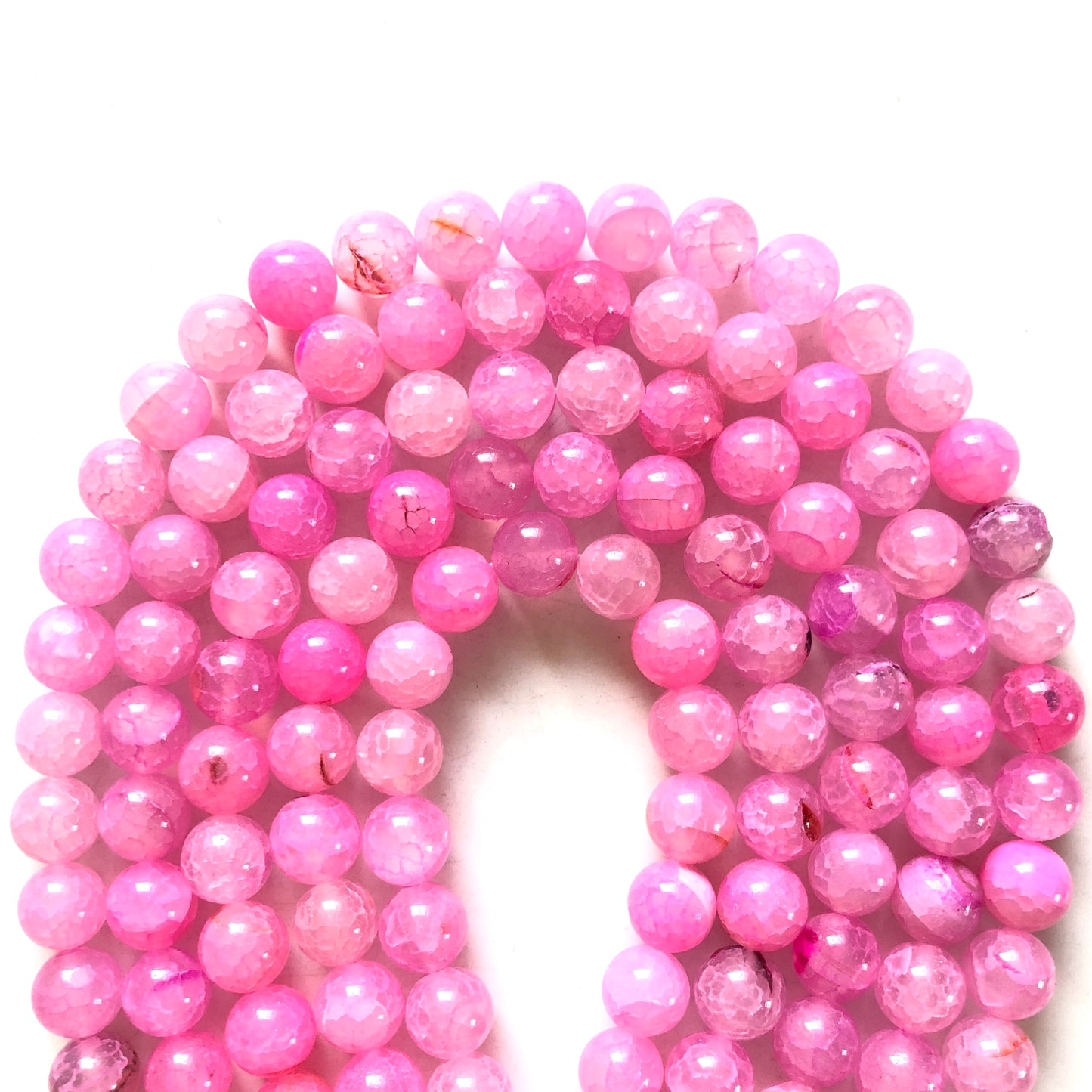 2 Strands/lot 10mm Pink Dragon Agate Round Stone Beads Stone Beads Breast Cancer Awareness Faceted Agate Beads Charms Beads Beyond