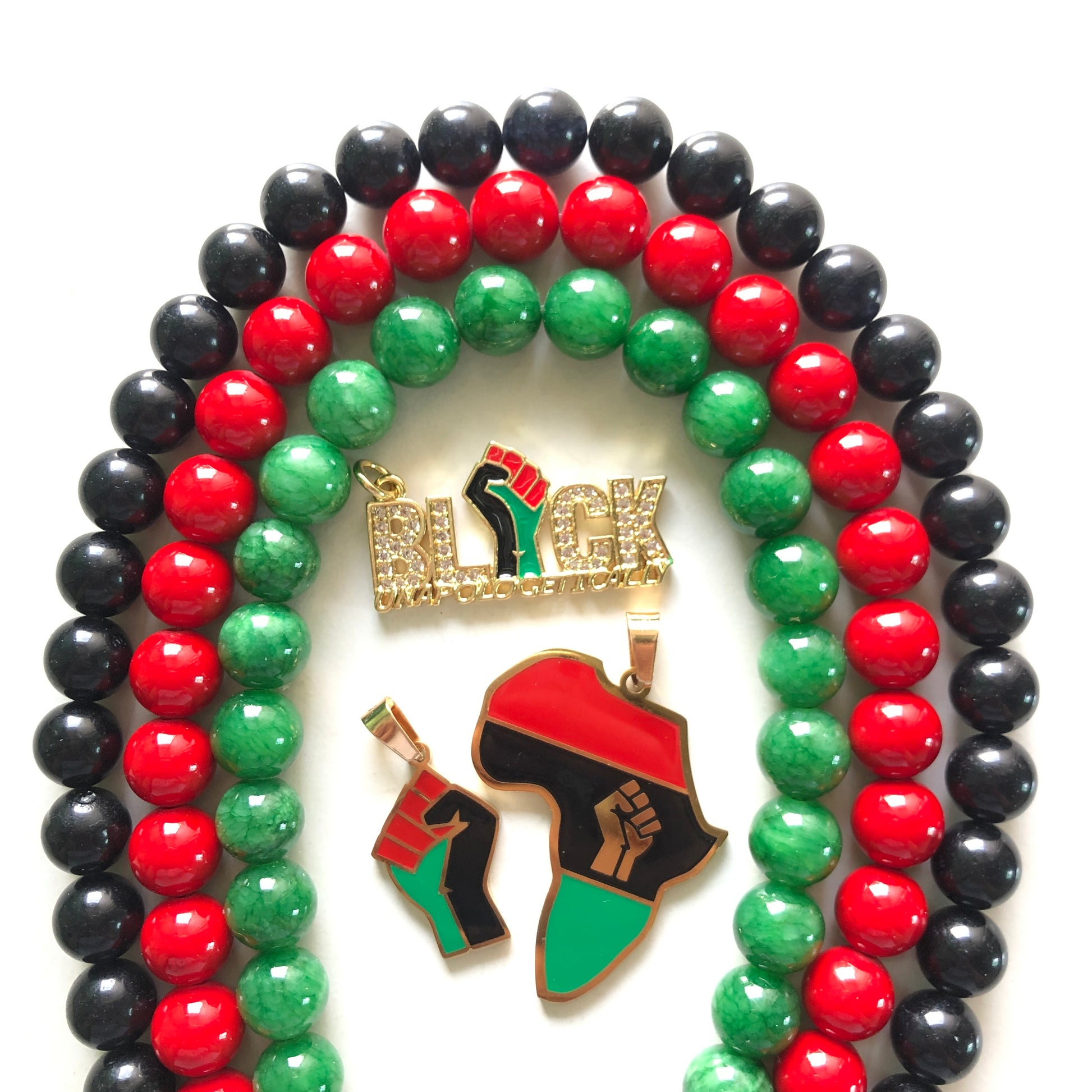 2 Strands/lot 8/ 10/12mm Red Yellow Green Black Jade Round Stone Beads for Black History Month Juneteenth Awareness Stone Beads 12mm Stone Beads 8mm Stone Beads Juneteenth & Black History Month Awareness Round Jade Beads Charms Beads Beyond