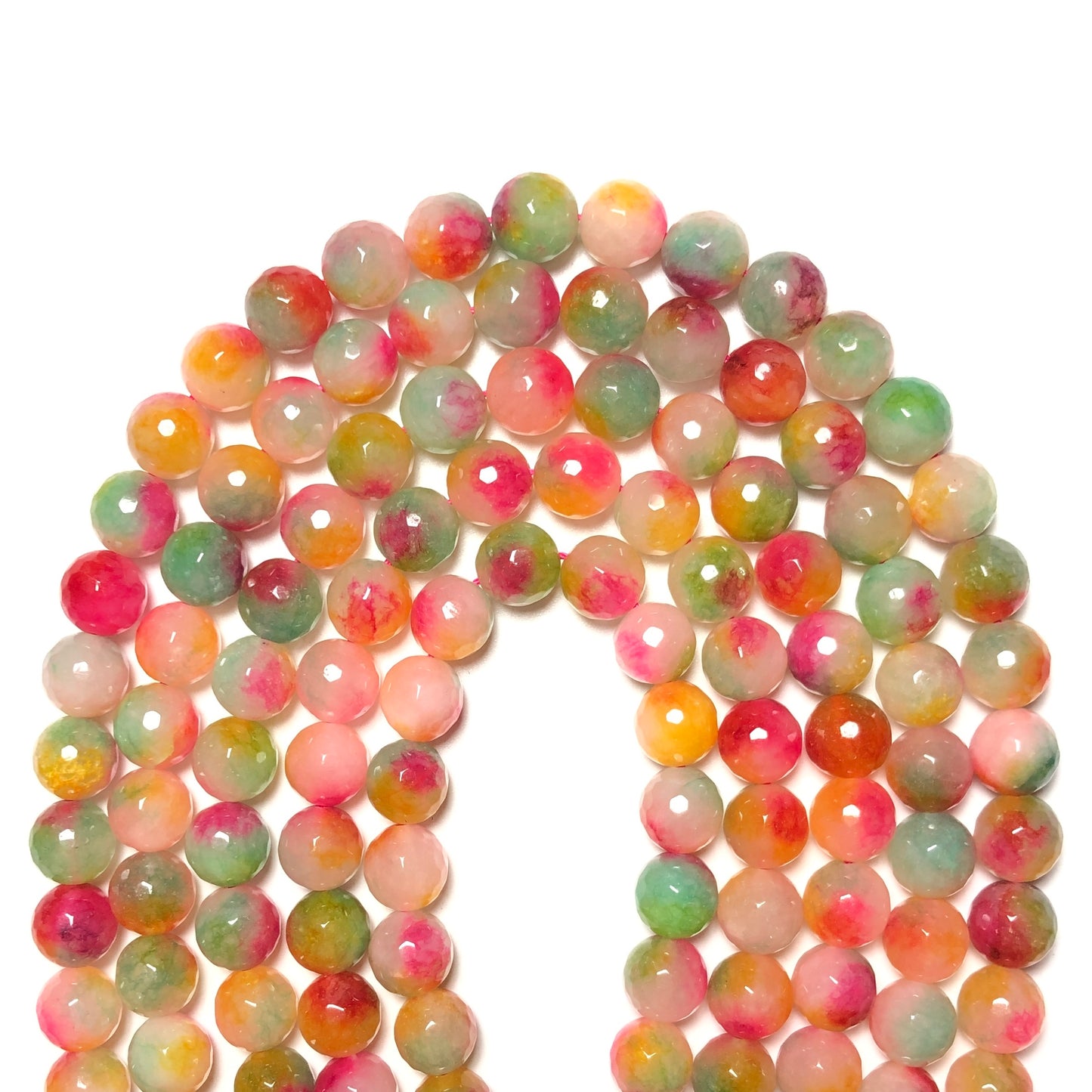 2 Strands/lot 10mm Pink Green Yellow Faceted Jade Stone Beads Stone Beads Faceted Jade Beads New Beads Arrivals Charms Beads Beyond