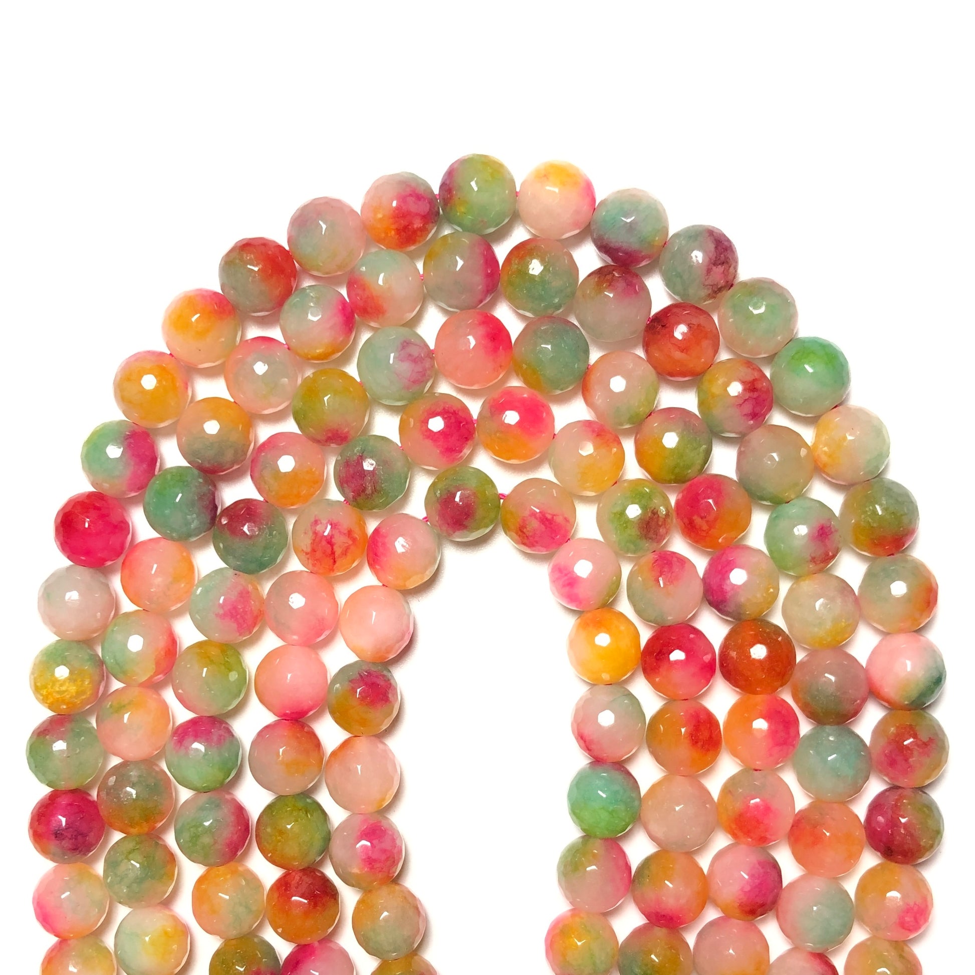 2 Strands/lot 10mm Pink Green Yellow Faceted Jade Stone Beads Stone Beads Faceted Jade Beads New Beads Arrivals Charms Beads Beyond
