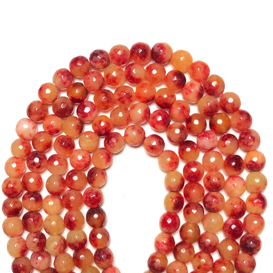 2 Strands/lot 10mm Red Yellow Faceted Jade Stone Beads Stone Beads Faceted Jade Beads New Beads Arrivals Charms Beads Beyond