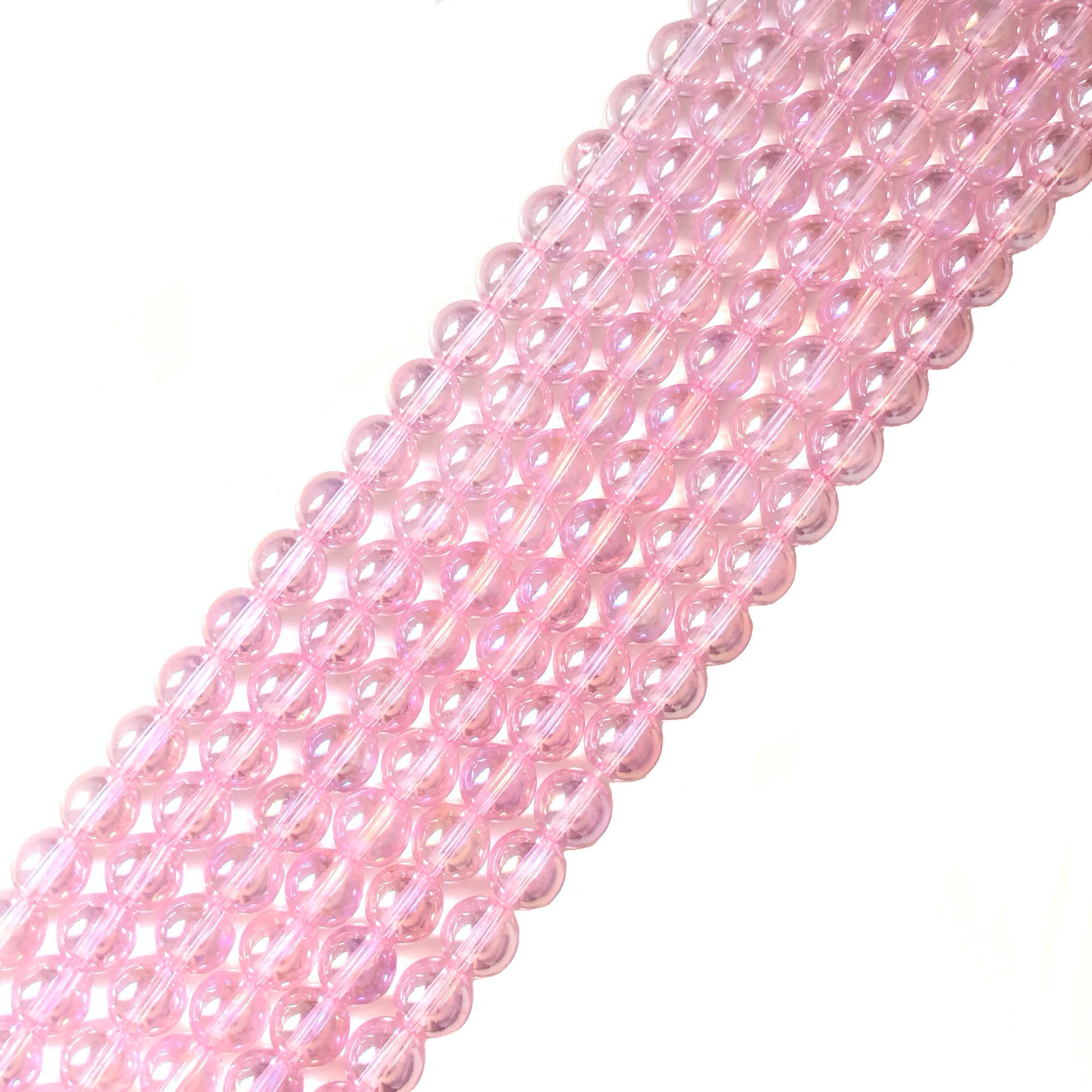 2 Strands/lot 10mm Pink Glass Round Beads Glass Beads Breast Cancer Awareness Round Glass Beads Charms Beads Beyond