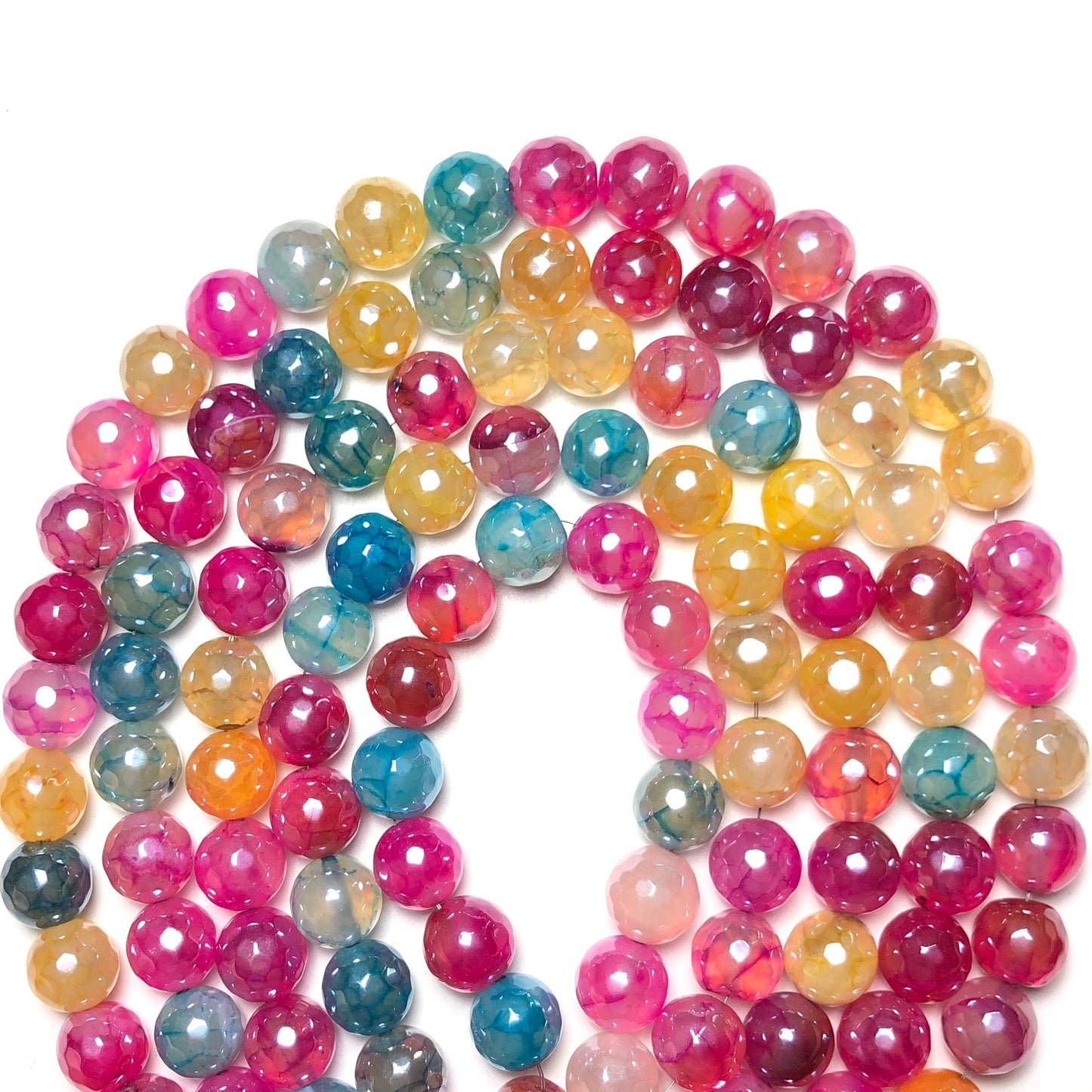 2 Strands/lot 10mm Electroplated Multicolor Agate Faceted Stone Beads Electroplated Beads Electroplated Faceted Agate Beads New Beads Arrivals Charms Beads Beyond