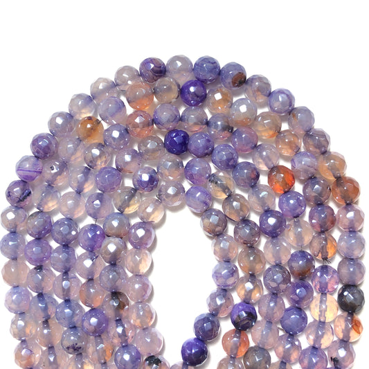 2 Strands/lot 8mm Electroplated Purple Agate Faceted Stone Beads Electroplated Beads Electroplated Faceted Agate Beads New Beads Arrivals Charms Beads Beyond
