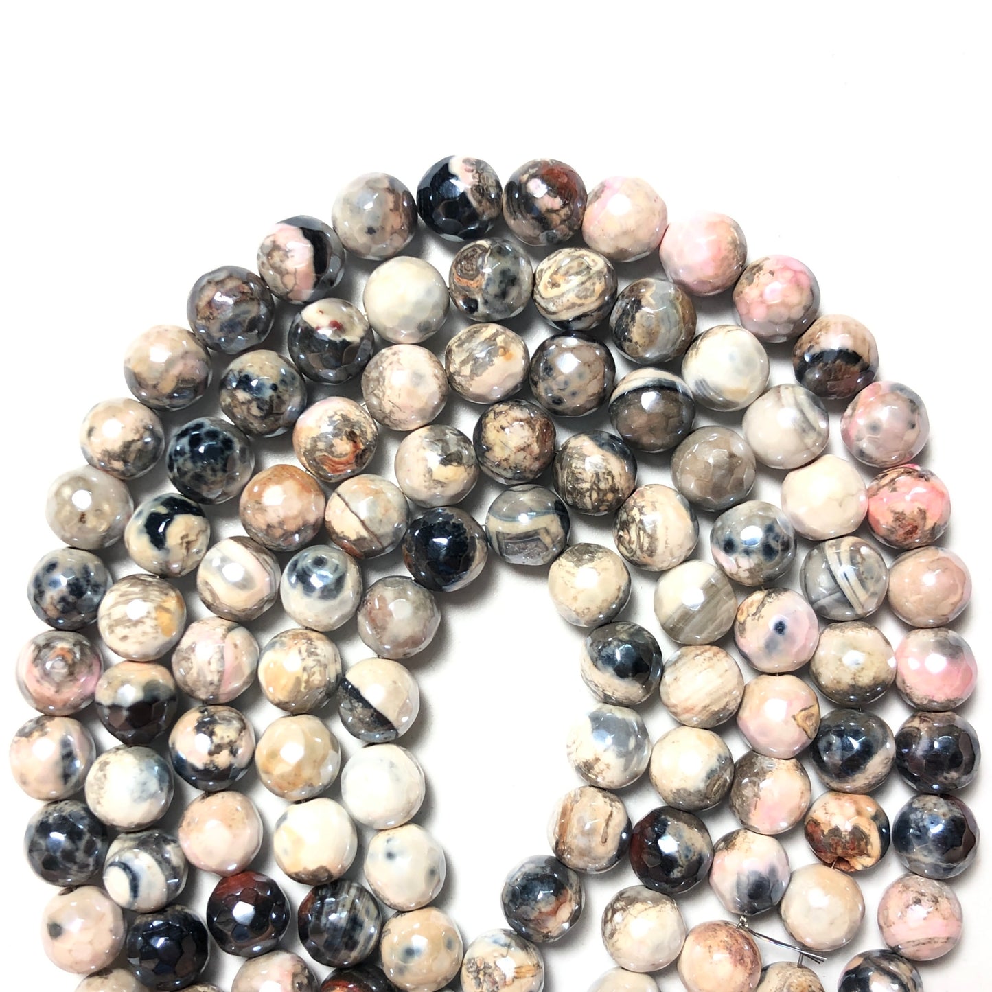 2 Strands/lot 8mm Electroplated Black White Pink Agate Faceted Stone Beads Electroplated Beads Electroplated Faceted Agate Beads New Beads Arrivals Charms Beads Beyond