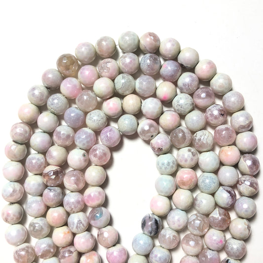 2 Strands/lot 8mm Electroplated Light Pink White Agate Faceted Stone Beads Electroplated Beads Electroplated Faceted Agate Beads New Beads Arrivals Charms Beads Beyond