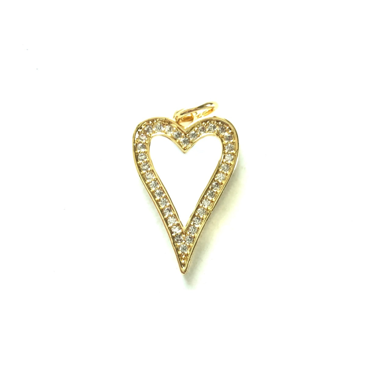 10pcs/lot 23.4*14.6mm Red, Pink, White, Black, Fuchsia Enamel CZ Pave Heart Charms-Gold White CZ Paved Charms Hearts New Charms Arrivals Charms Beads Beyond
