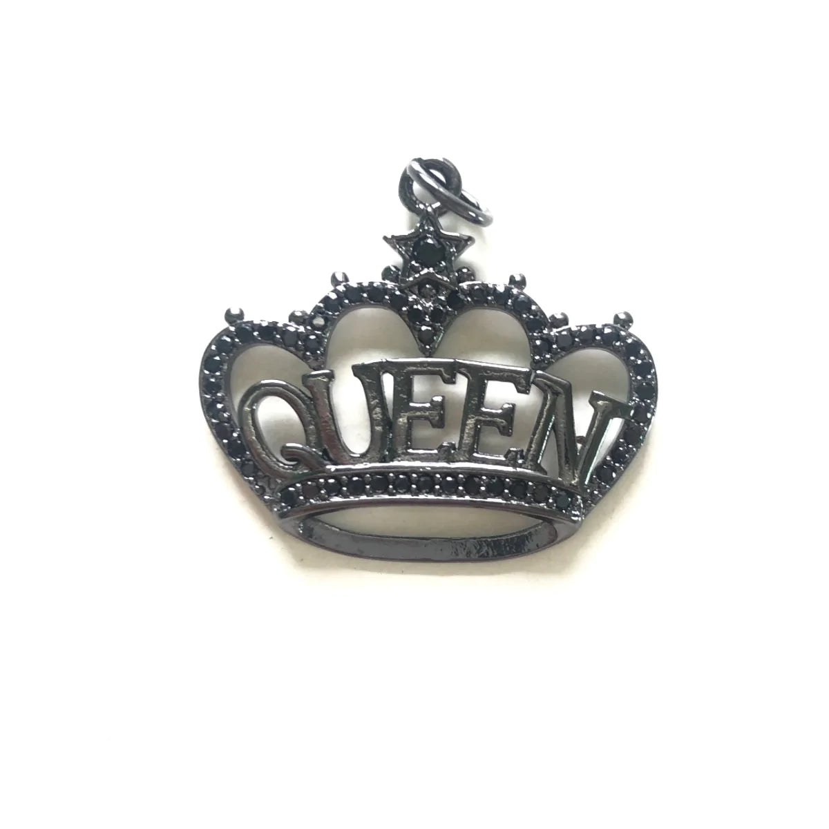 10pcs/lot 28*25mm CZ Paved Crown Queen Word Charms CZ Paved Charms Crowns New Charms Arrivals Queen Charms Charms Beads Beyond