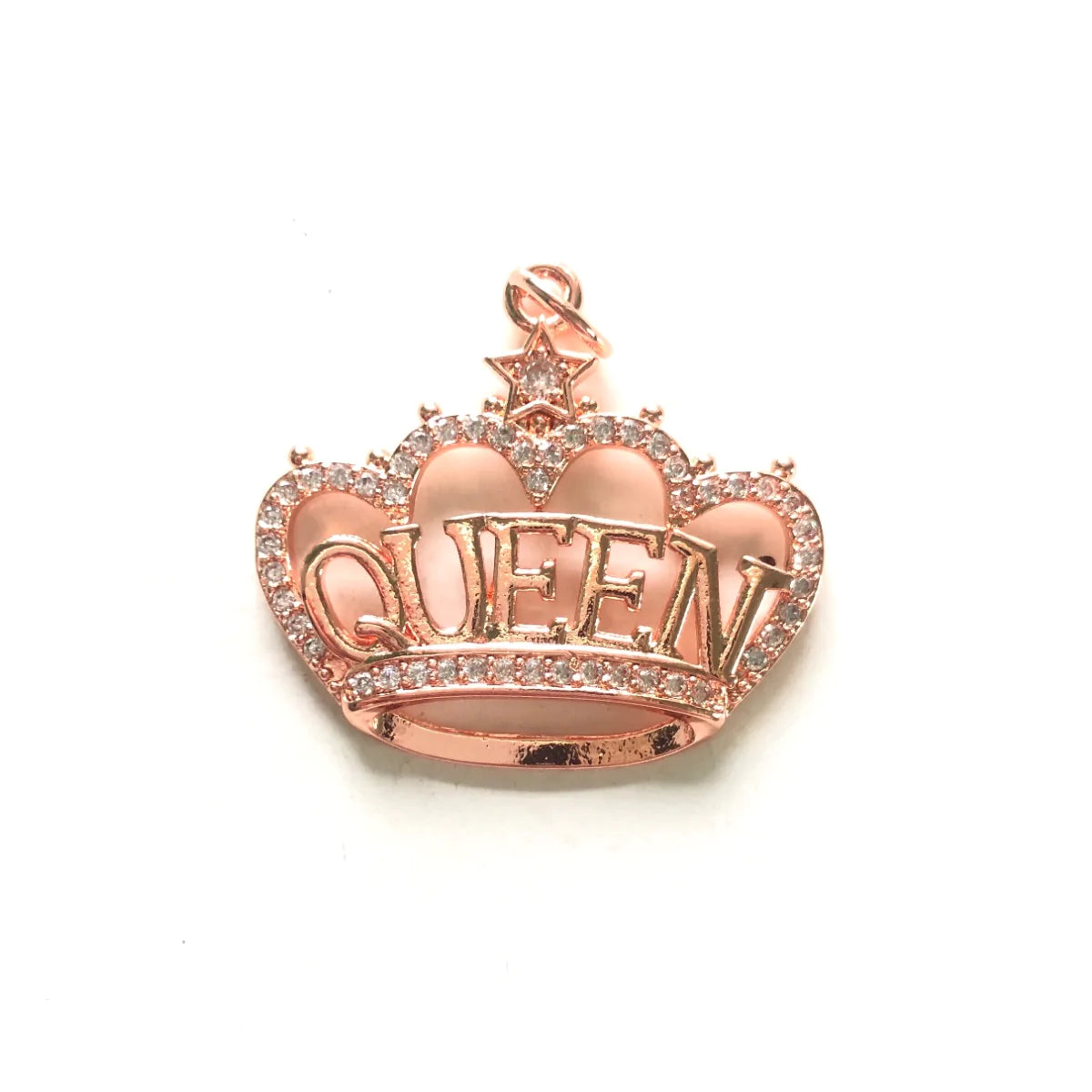 10pcs/lot 28*25mm CZ Paved Crown Queen Word Charms CZ Paved Charms Crowns New Charms Arrivals Queen Charms Charms Beads Beyond