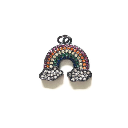 10pcs/lot 20*17.5mm Multicolor CZ Paved Rainbow Charms CZ Paved Charms Colorful Zirconia Charms Beads Beyond