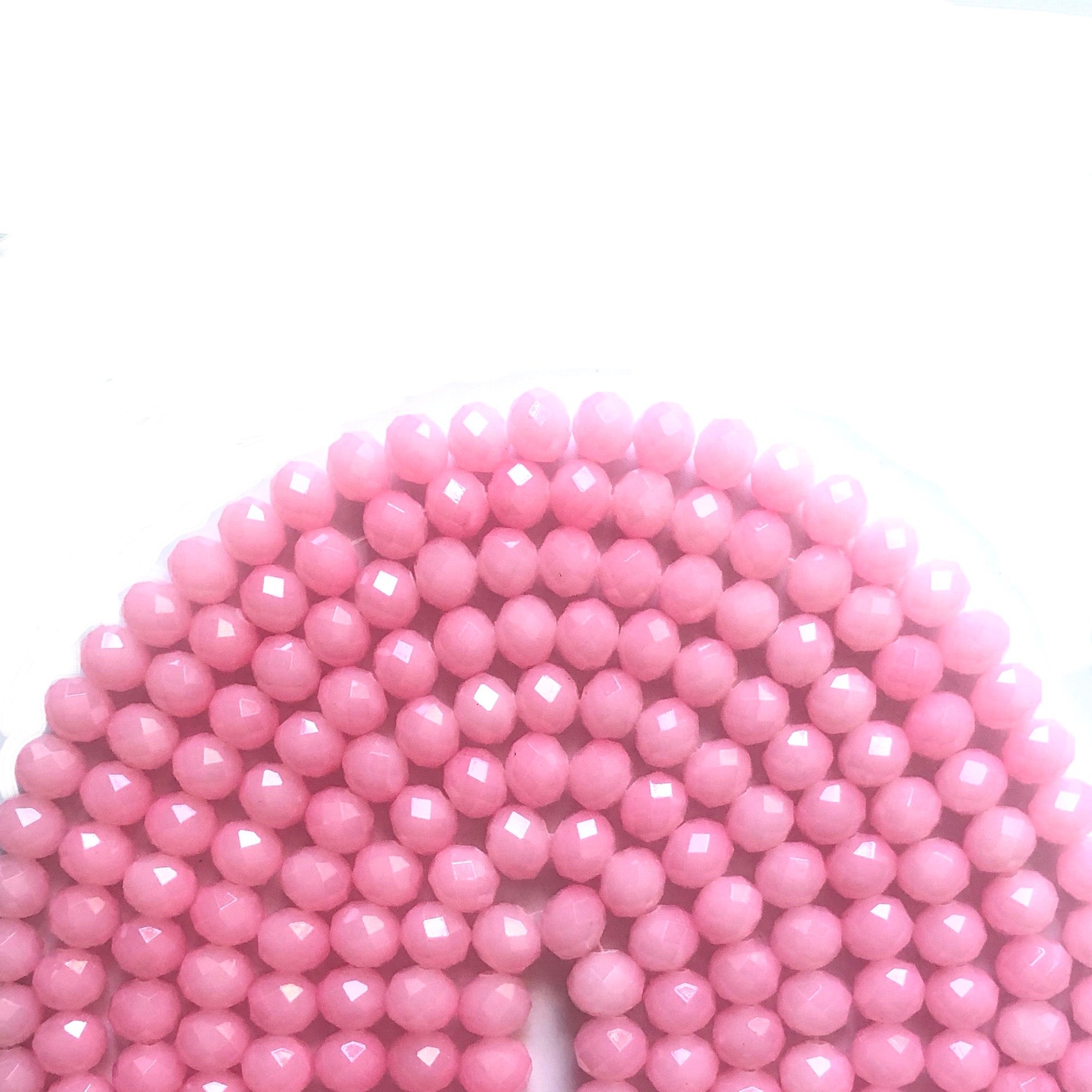 2 Strands/lot 10mm Light Pink Faceted Glass Beads Glass Beads Faceted Glass Beads Charms Beads Beyond