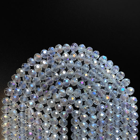 2 Strands/lot 10mm Clear AB Faceted Glass Beads Glass Beads Faceted Glass Beads Charms Beads Beyond