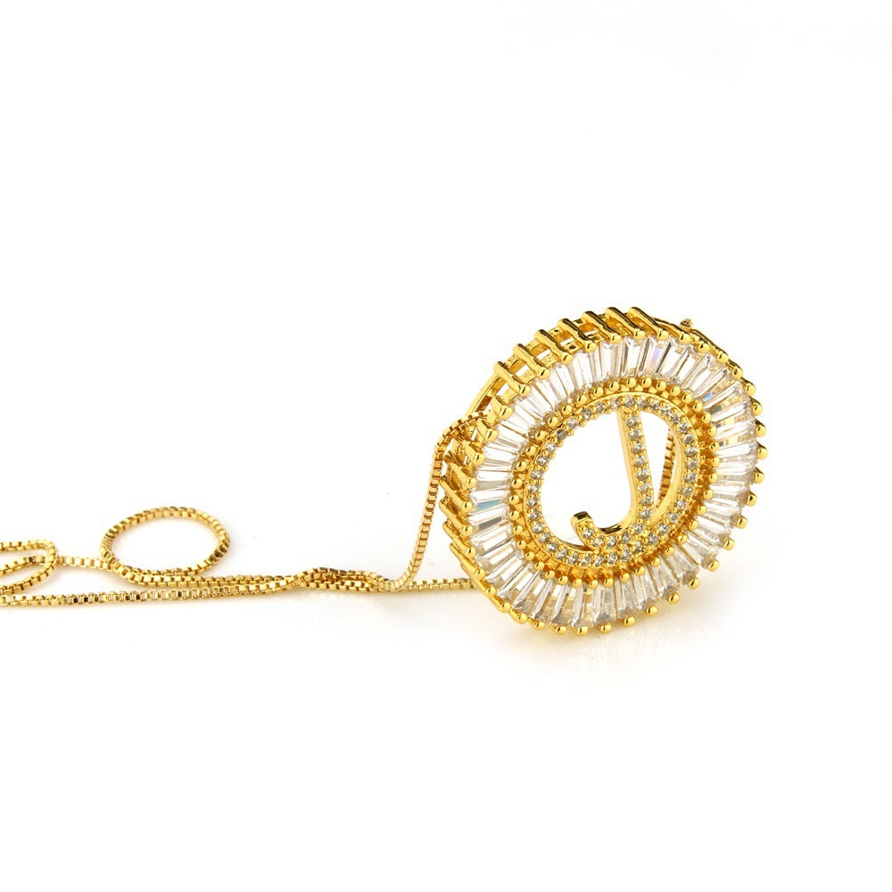 10pcs/lot CZ Paved Big Initial Alphabet Necklace Necklaces Charms Beads Beyond